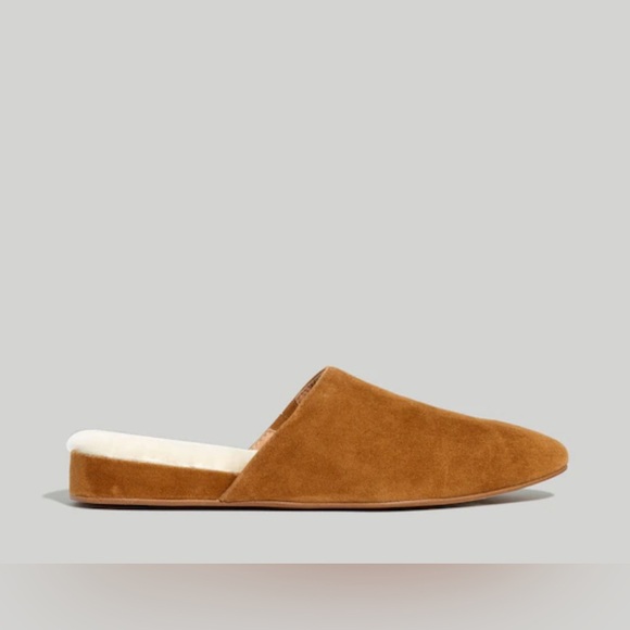 Madewell The Suede Kasey Mule in Faux Shearling in Acorn Sz 8.5 - Picture 9 of 9